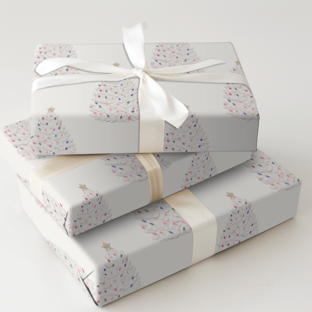 White Ceramic Tree - Wrapping Paper - Aspen & Arlo