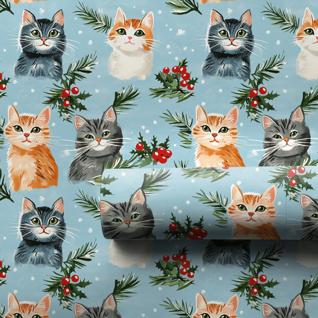 Meow Mint Moment - Wrapping Paper - Aspen & Arlo