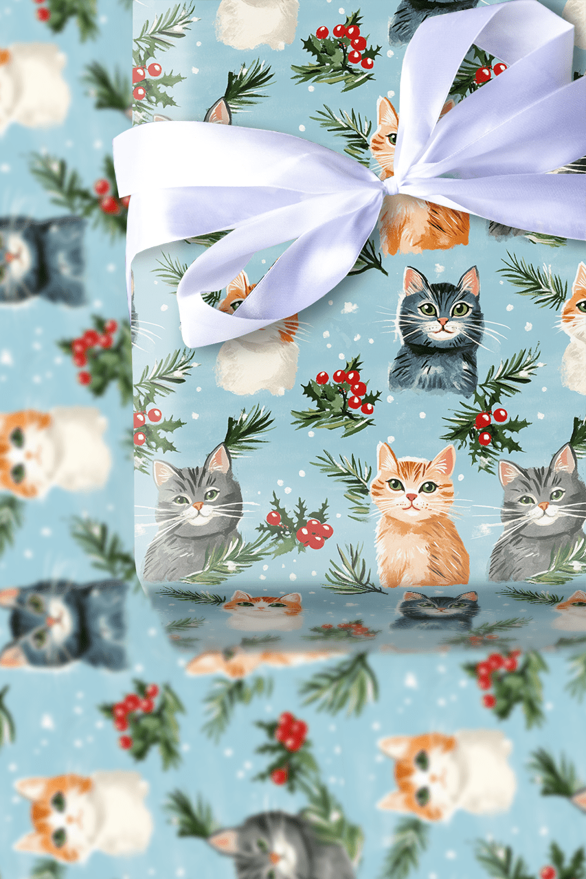 Meow Mint Moment - Wrapping Paper - Aspen & Arlo