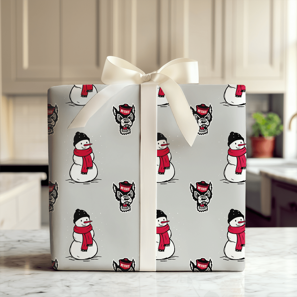 North Carolina State Snowman - Wrapping Paper - Aspen & Arlo