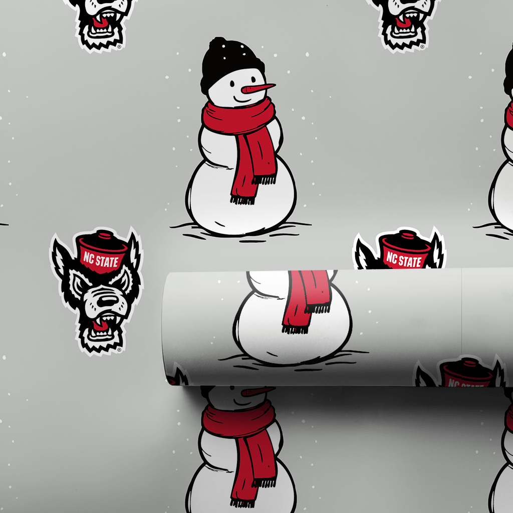 North Carolina State Snowman - Wrapping Paper - Aspen & Arlo