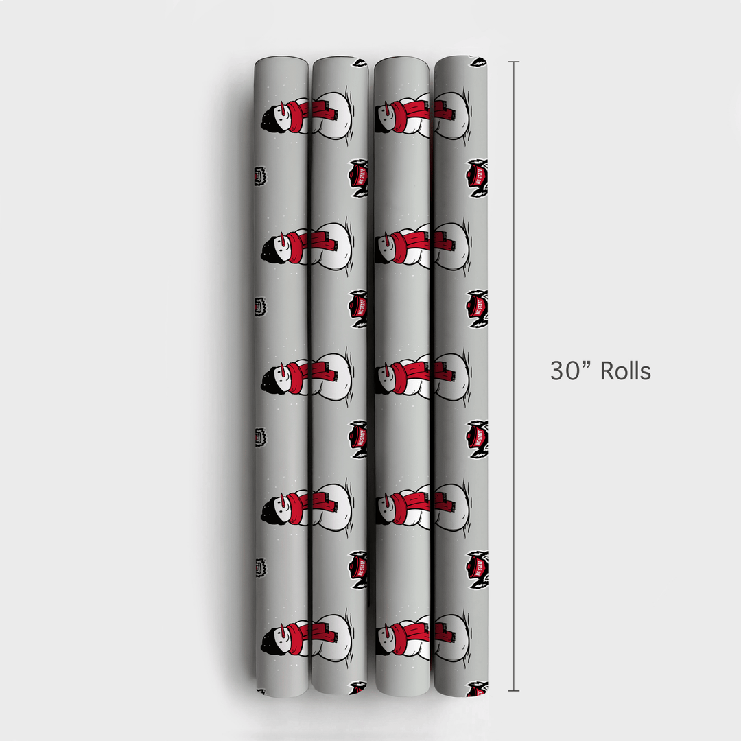 North Carolina State Snowman - Wrapping Paper - Aspen & Arlo