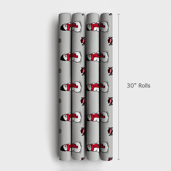 North Carolina State Snowman - Wrapping Paper - Aspen & Arlo