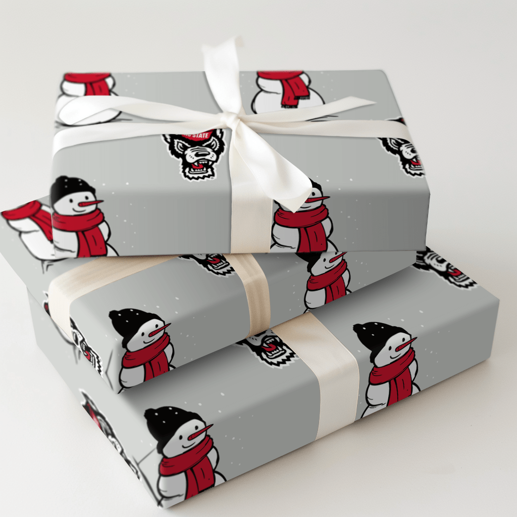 North Carolina State Snowman - Wrapping Paper - Aspen & Arlo
