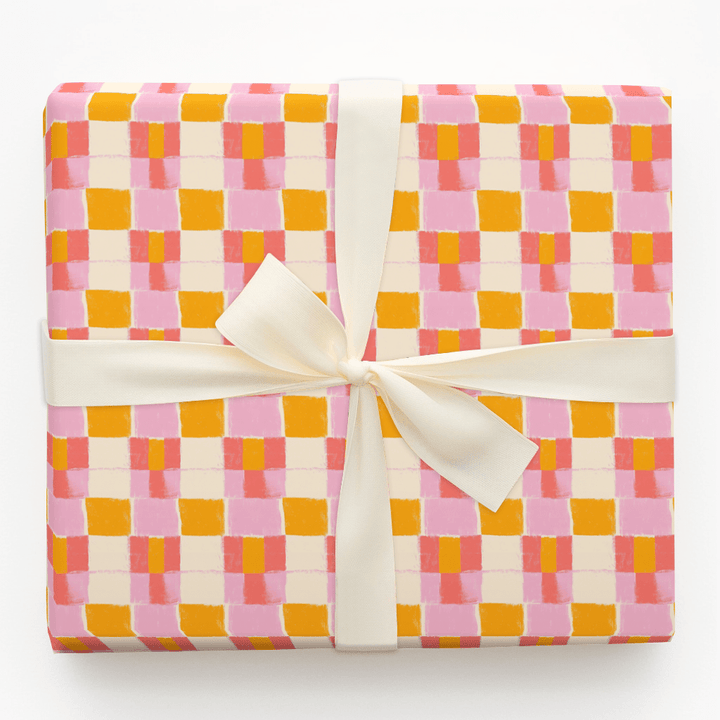 Checkpoint Wraped Vibrant Vibe Check Wrapping Paper: Colorful Checkered Gift Wrap for ...