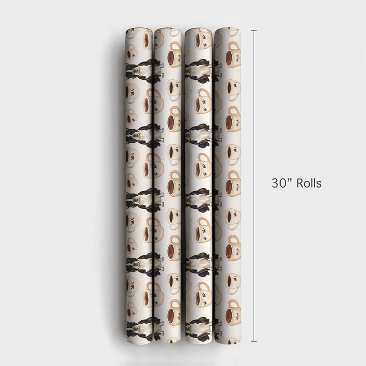 Coffee Day with the Boston Terrier - Wrapping Paper - Aspen & Arlo