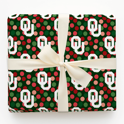 Oklahoma University Christmas Dots - Wrapping Paper - Aspen & Arlo