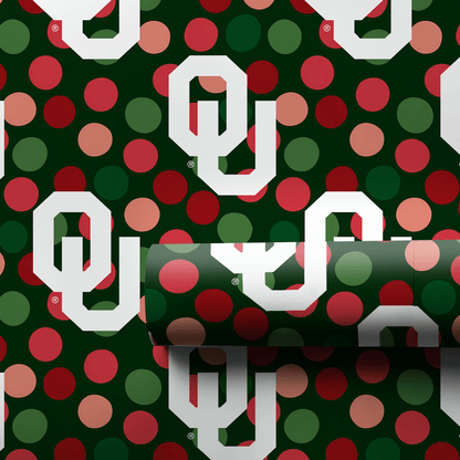 Oklahoma University Christmas Dots - Wrapping Paper - Aspen & Arlo