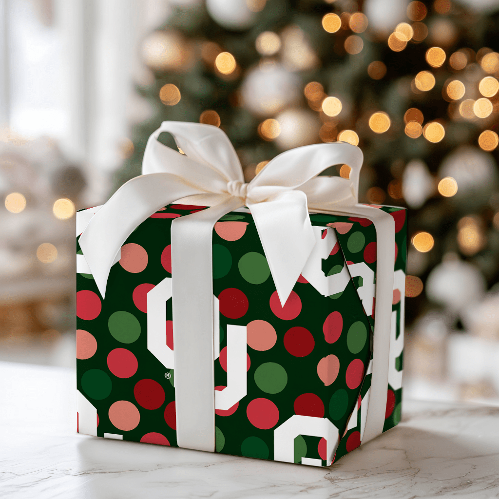 Oklahoma University Christmas Dots - Wrapping Paper - Aspen & Arlo