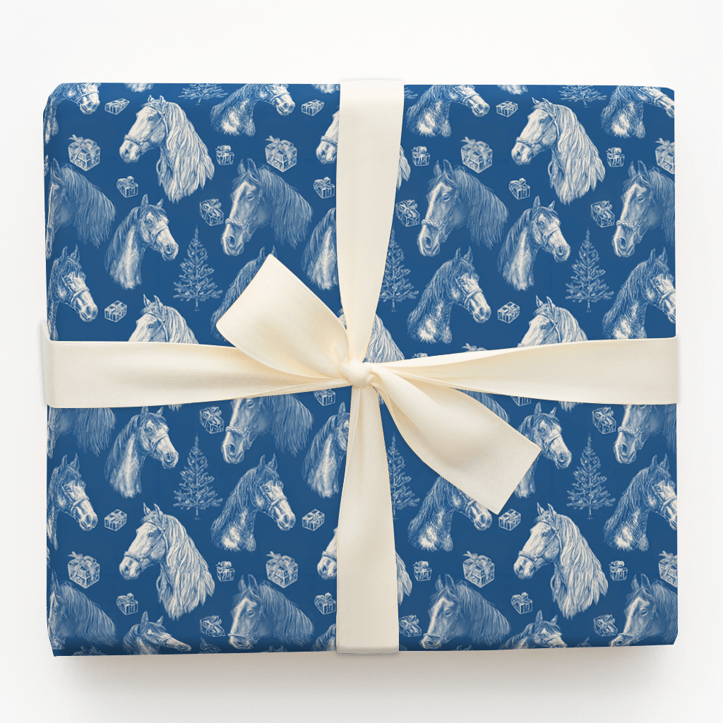 Equine Blue - Wrapping Paper - Aspen & Arlo