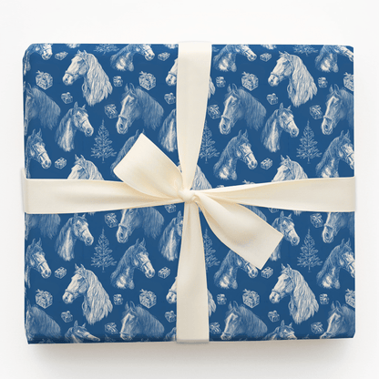 Equine Blue - Wrapping Paper - Aspen & Arlo