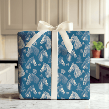 Equine Blue - Wrapping Paper - Aspen & Arlo