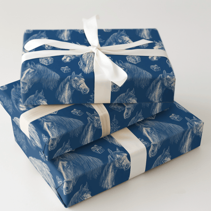 Equine Blue - Wrapping Paper - Aspen & Arlo