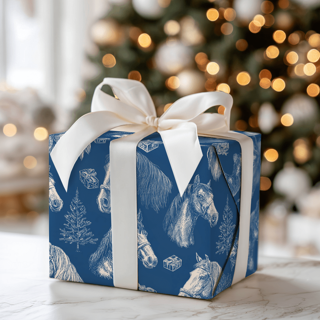 Equine Blue - Wrapping Paper - Aspen & Arlo