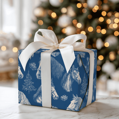 Equine Blue - Wrapping Paper - Aspen & Arlo