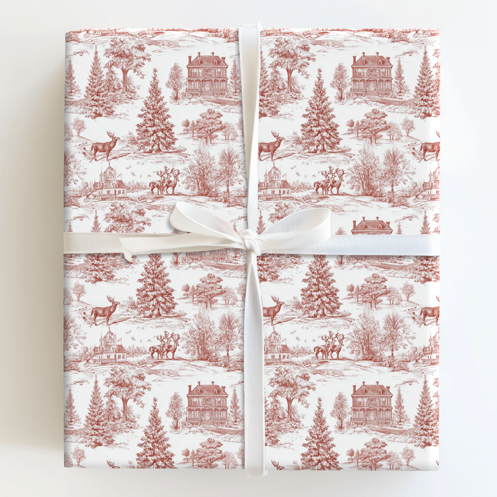 Yuletide Manor Toile - Wrapping Paper - Aspen & Arlo