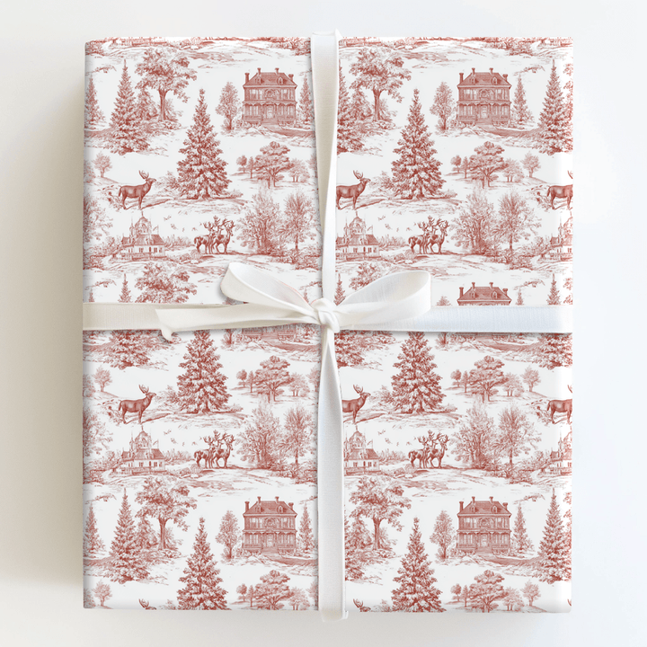 Yuletide Manor Toile - Wrapping Paper - Aspen & Arlo