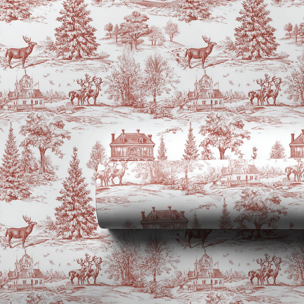 Yuletide Manor Toile - Wrapping Paper - Aspen & Arlo