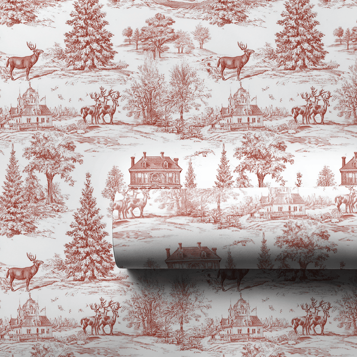 Yuletide Manor Toile - Wrapping Paper - Aspen & Arlo