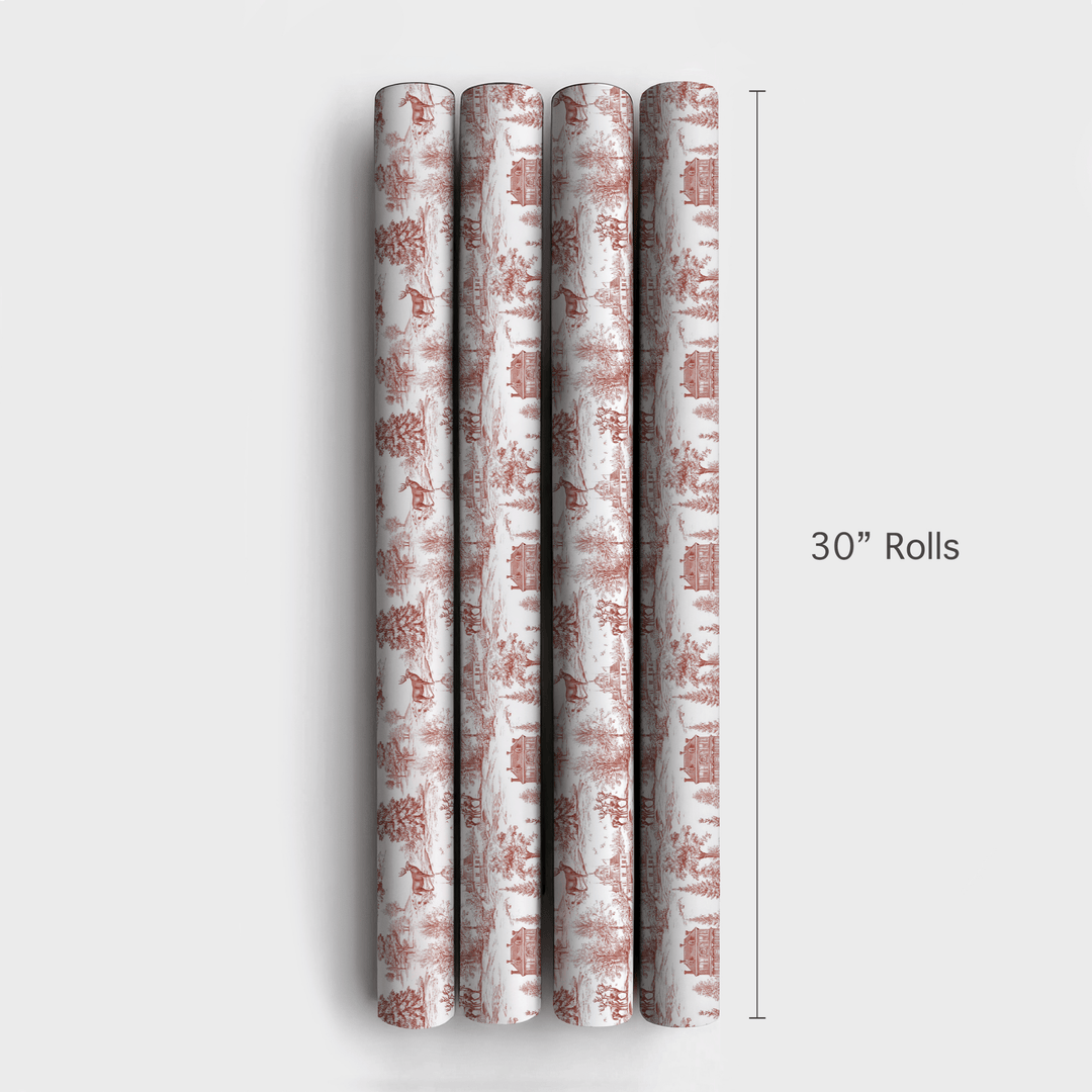 Yuletide Manor Toile - Wrapping Paper - Aspen & Arlo
