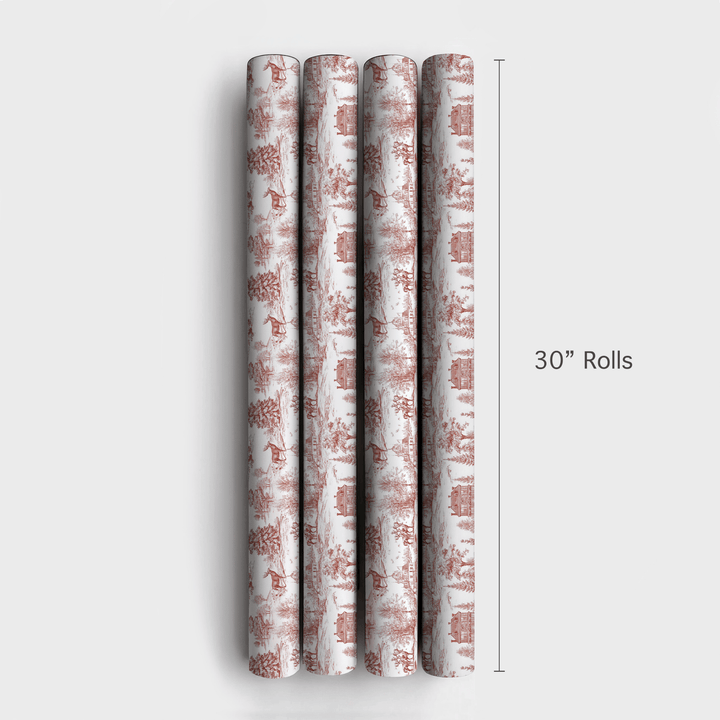 Yuletide Manor Toile - Wrapping Paper - Aspen & Arlo