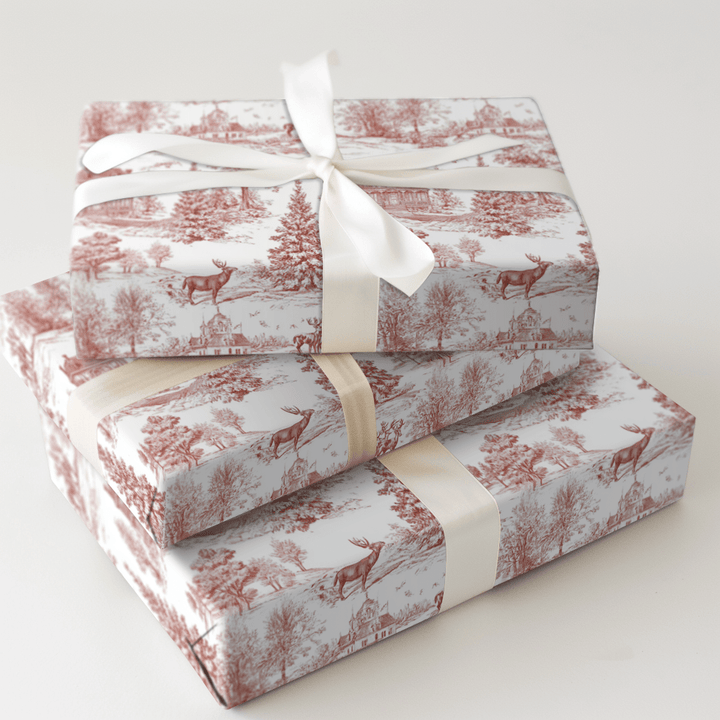 Yuletide Manor Toile - Wrapping Paper - Aspen & Arlo