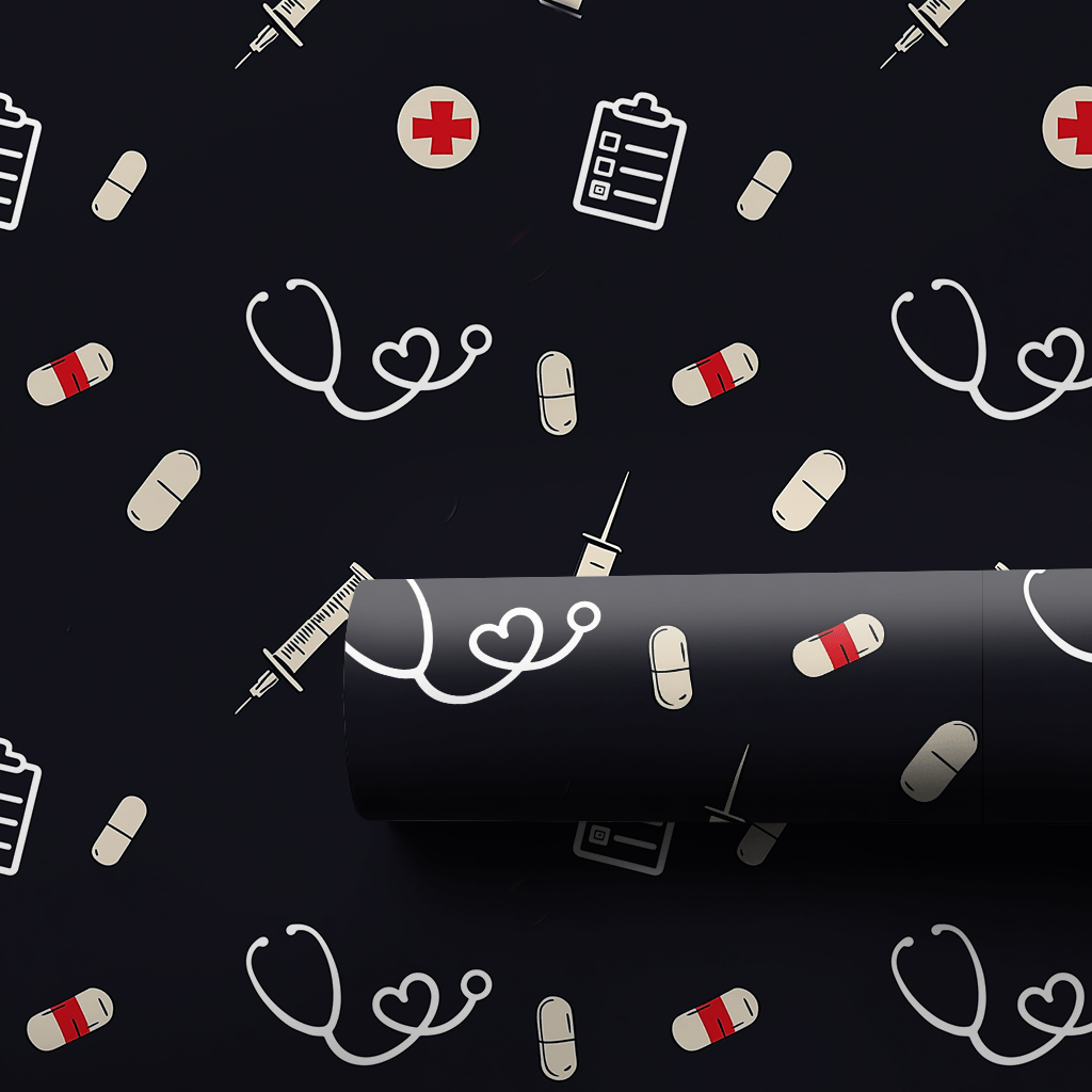 Checking Your Vitals Twice - Wrapping Paper - Aspen & Arlo