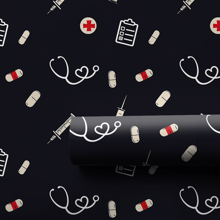 Checking Your Vitals Twice - Wrapping Paper - Aspen & Arlo