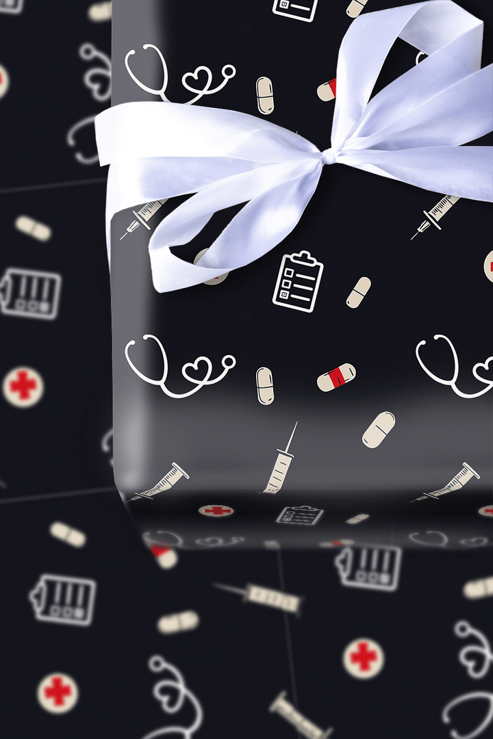 Checking Your Vitals Twice - Wrapping Paper - Aspen & Arlo