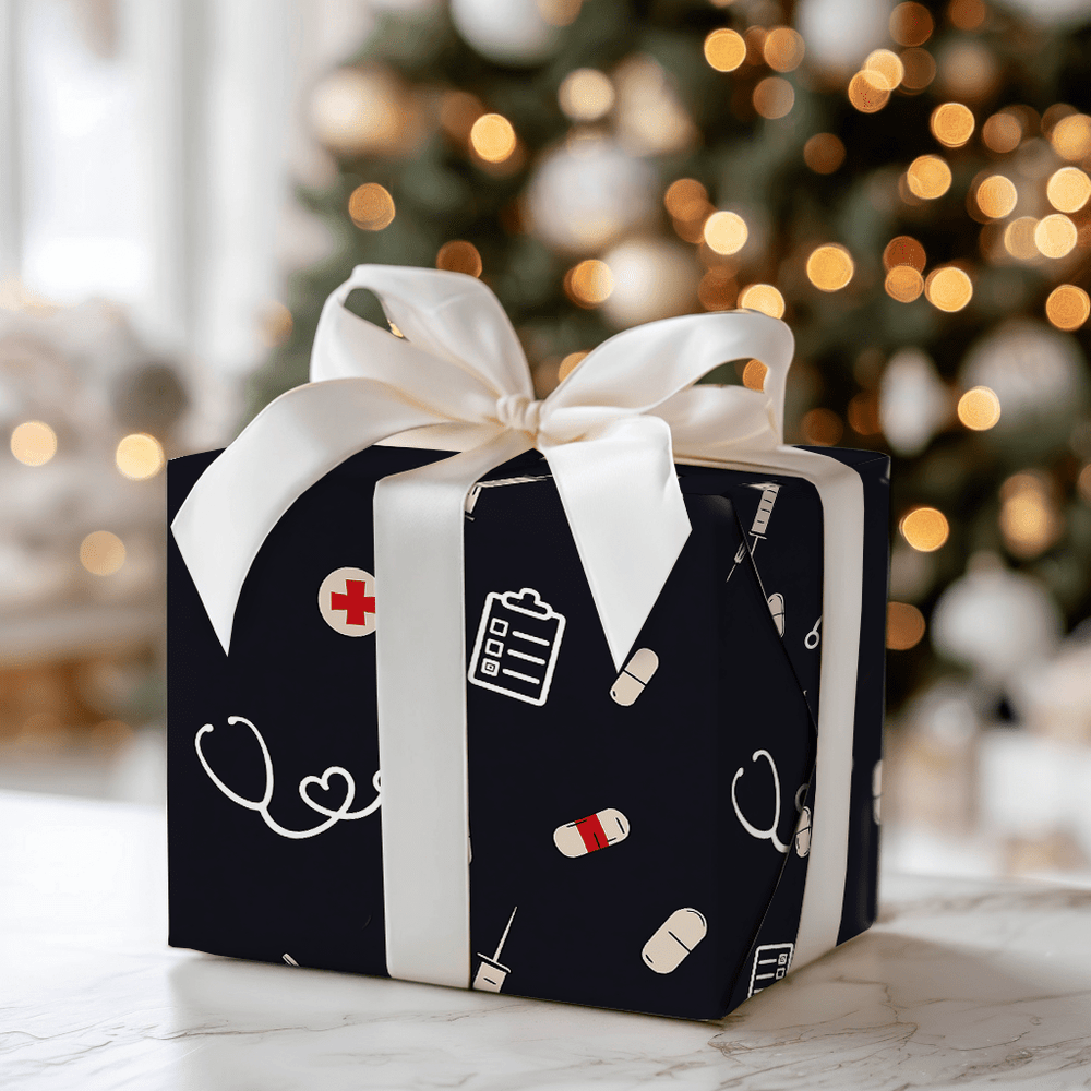 Checking Your Vitals Twice - Wrapping Paper - Aspen & Arlo