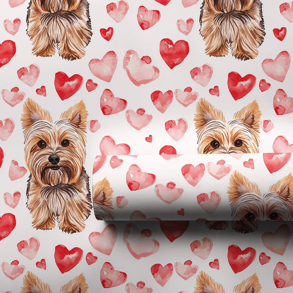 Yorkie Valentine - Wrapping Paper - Aspen & Arlo