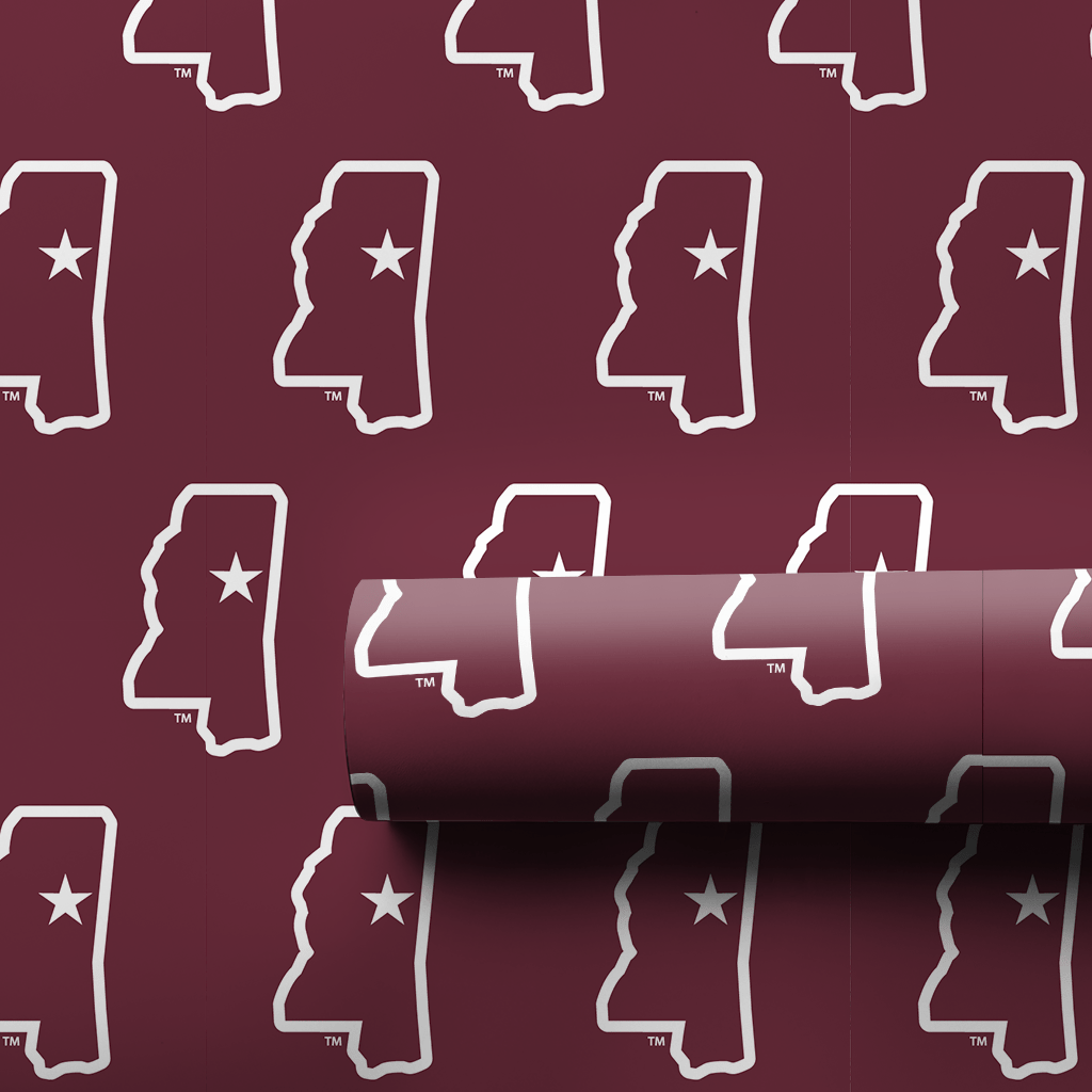 Maroon State Line - Wrapping Paper - Aspen & Arlo