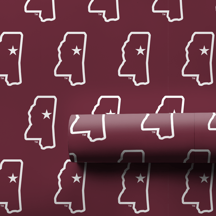 Maroon State Line - Wrapping Paper - Aspen & Arlo