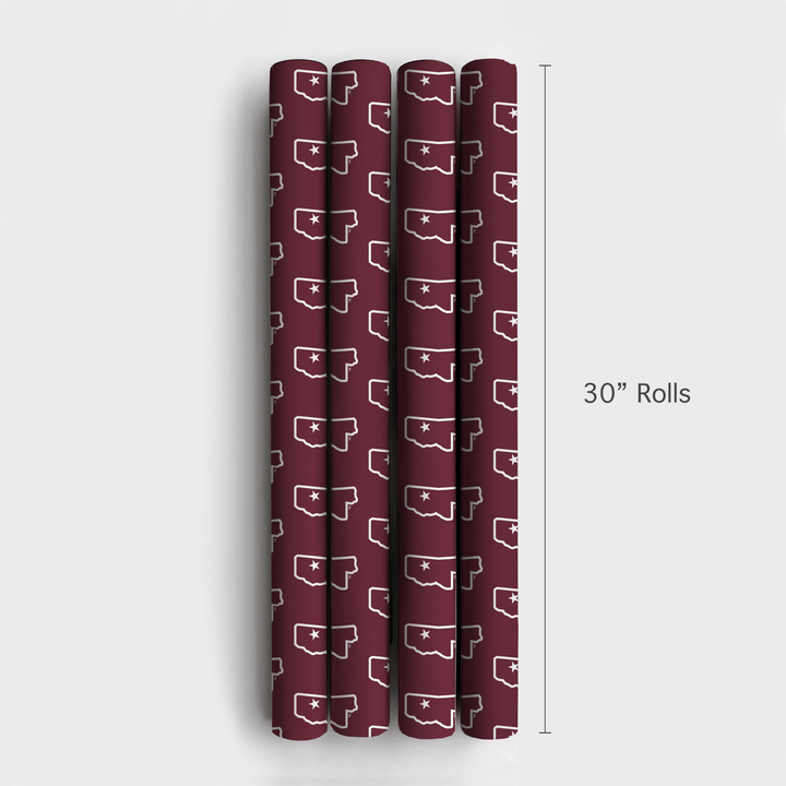 Maroon State Line - Wrapping Paper - Aspen & Arlo
