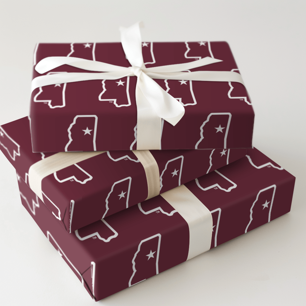 Maroon State Line - Wrapping Paper - Aspen & Arlo