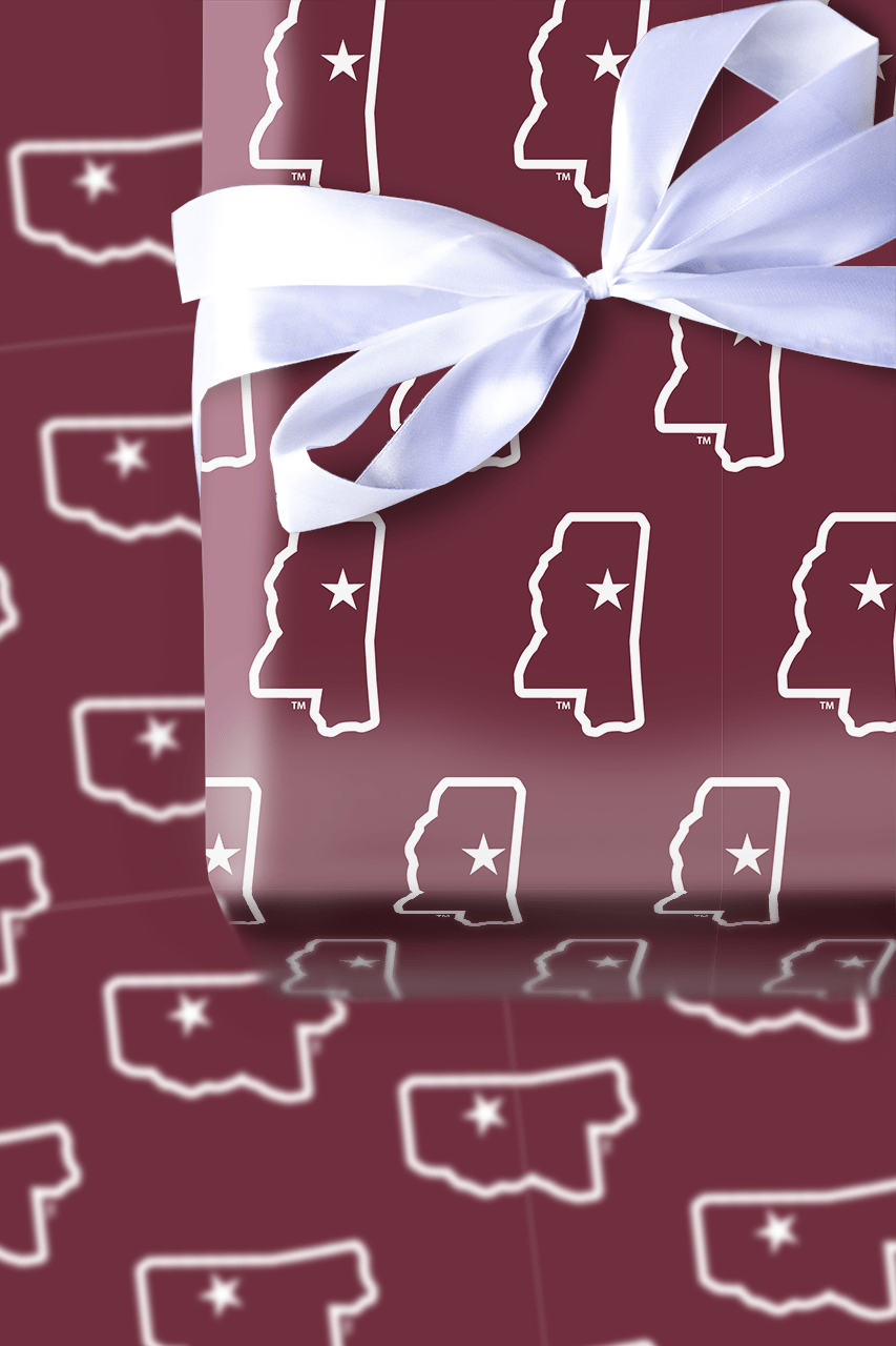 Maroon State Line - Wrapping Paper - Aspen & Arlo
