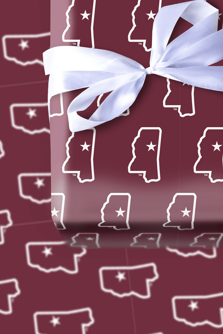 Maroon State Line - Wrapping Paper - Aspen & Arlo