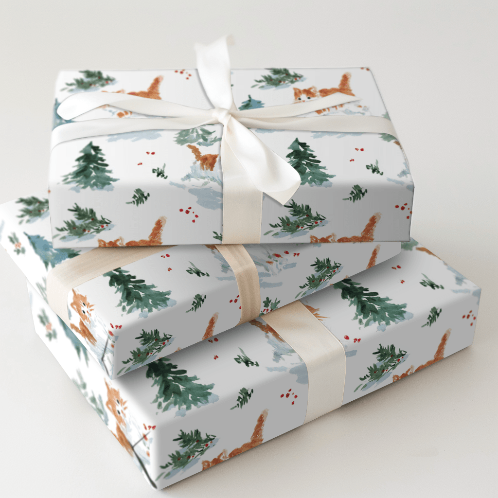 Meow In the Woods - Wrapping Paper - Aspen & Arlo