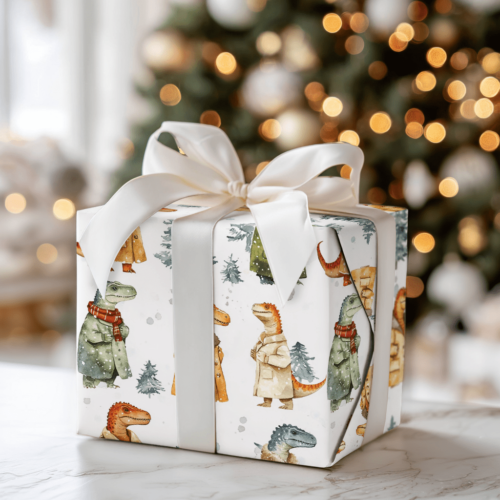 Frosty the Dino - Wrapping Paper - Aspen & Arlo