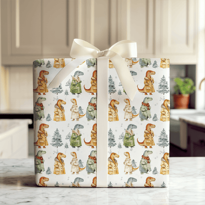 Frosty the Dino - Wrapping Paper - Aspen & Arlo
