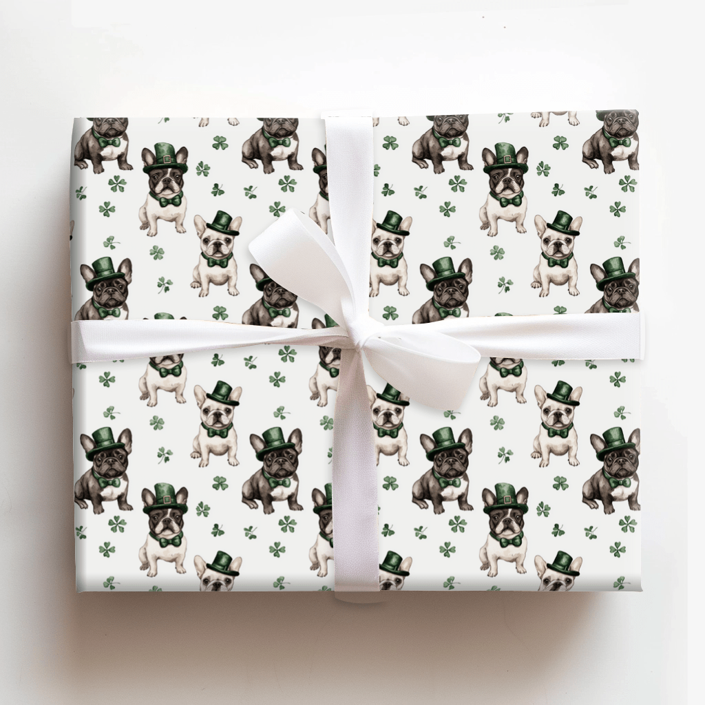 Leprechaun Frenchies - Wrapping Paper - Aspen & Arlo