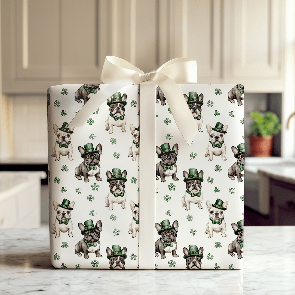 Leprechaun Frenchies - Wrapping Paper - Aspen & Arlo