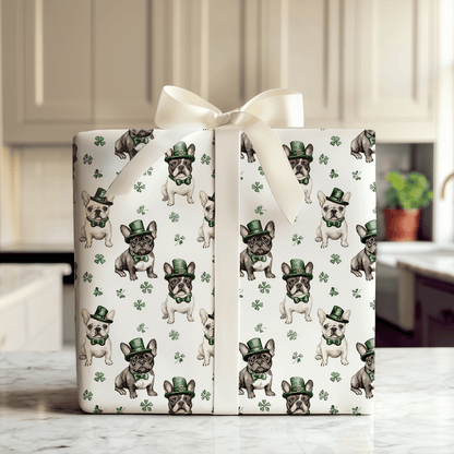 Leprechaun Frenchies - Wrapping Paper - Aspen & Arlo