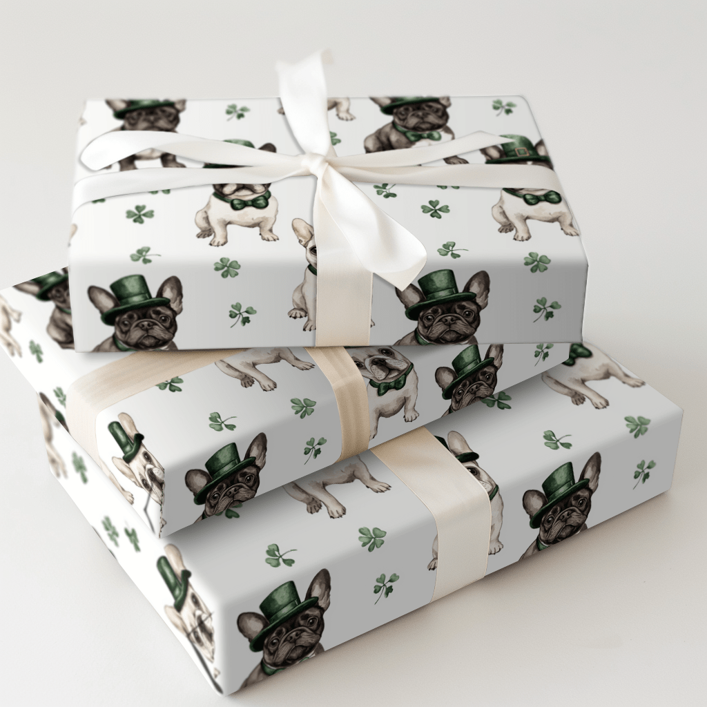Leprechaun Frenchies - Wrapping Paper - Aspen & Arlo