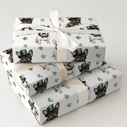Leprechaun Frenchies - Wrapping Paper - Aspen & Arlo