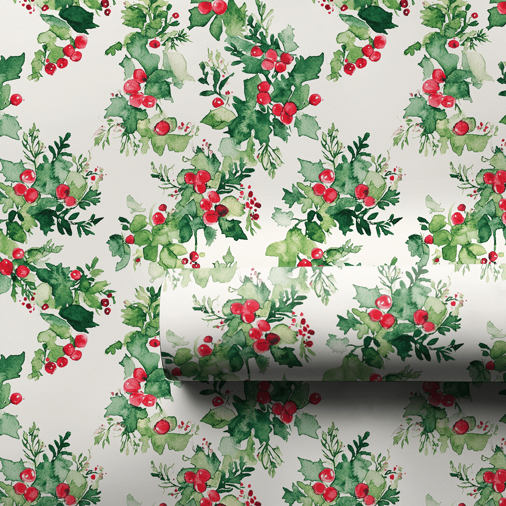 Wrapped In Holly - Wrapping Paper - Aspen & Arlo