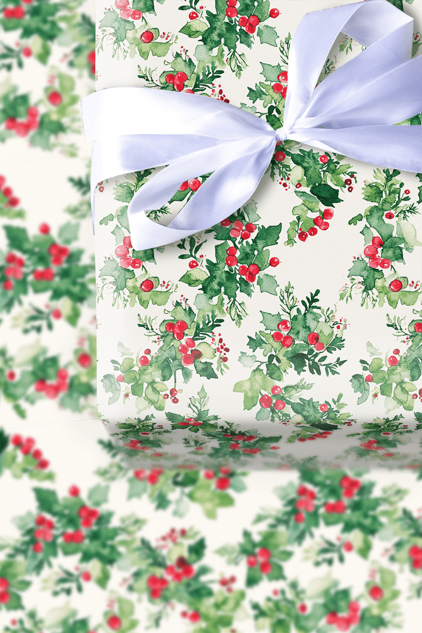 Wrapped In Holly - Wrapping Paper - Aspen & Arlo