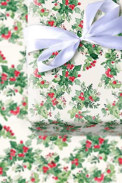 Wrapped In Holly - Wrapping Paper - Aspen & Arlo
