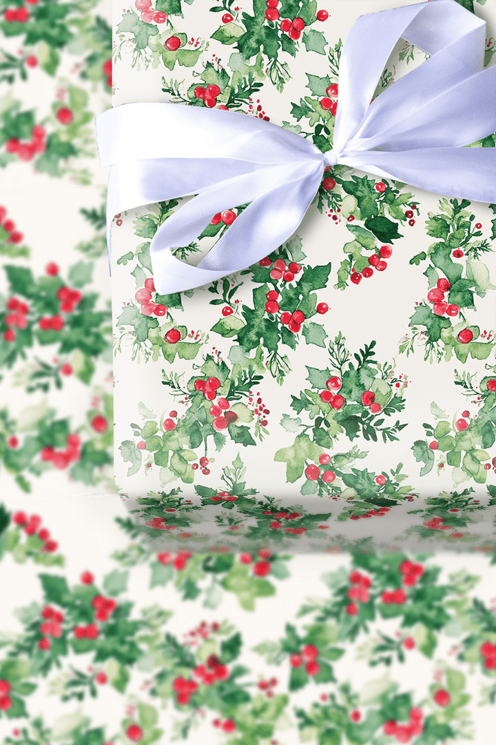 Wrapped In Holly - Wrapping Paper - Aspen & Arlo