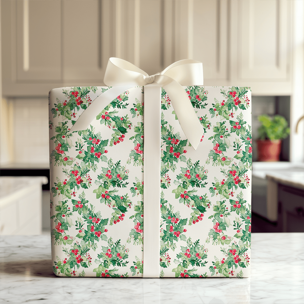 Wrapped In Holly - Wrapping Paper - Aspen & Arlo